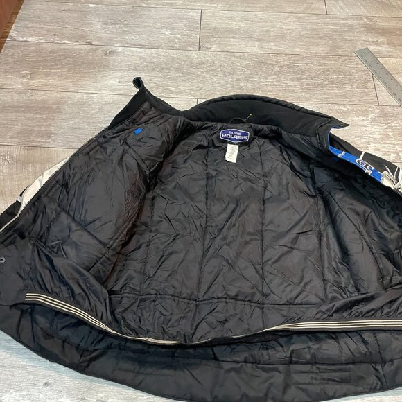 VTG Pure Polaris men's snowmobile jacket in black and blue nylon Mens M - Picture 4 of 9